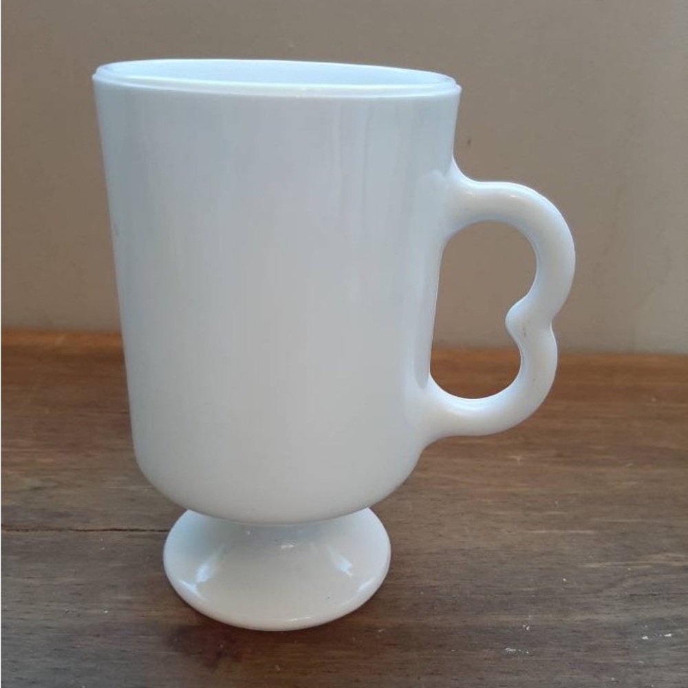 Milk Glass Pedestal Coffee Mug